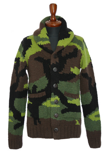 sartorialjohnnyboy:1 piu 1 uguale 3 nylon olive duck knitted cardigan