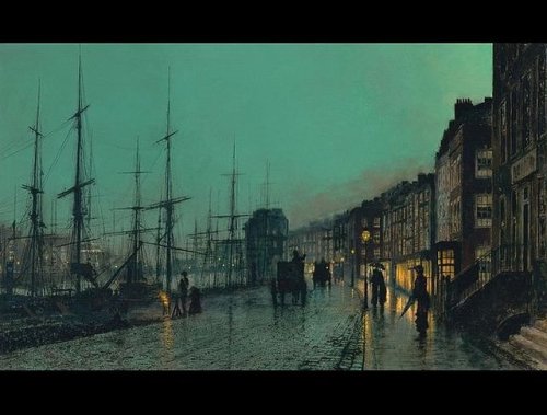 Shipping on the Clyde (1881) by John Atkinson Grimshaw (UK, 1836–93). 