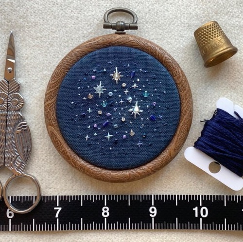 New in my Etsy shop✨ Embroidered on linen with metallic threads and various beads. I finally found s