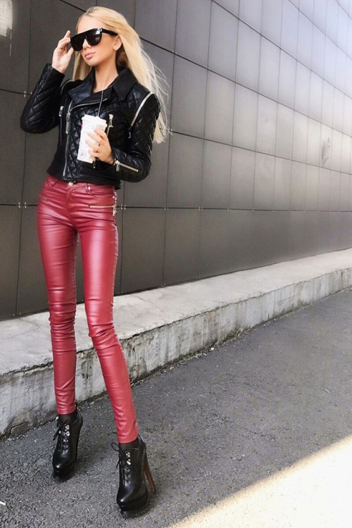 holypizzaenthusiast:  slickcrust:  Sofia Ermolaeva, April 2017www.instagram.com/sofi_ermolaeva  Lederlady ❤ 