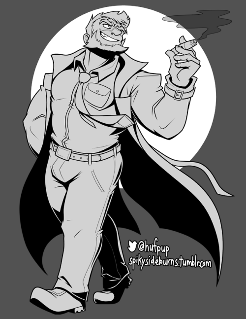 spikysideburns: Here’s a lined fullbody commission I did for @BaraDetectives from Twitter! His OC Mi