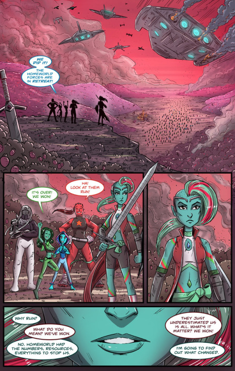  Here’s a commissioned comic page about some OCs who were members of the Crystal Gems during the rebellion!  This takes place at the end of the strawberry field battle moments before the corruption bomb goes off. The main character, Chrysocolla,