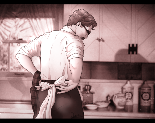 House Husband Harvey At His Workstation Making Some Cake For His Farmer