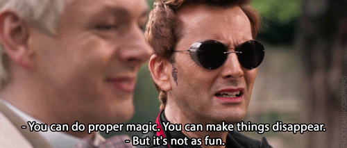 wildegreenlight:fuckyeahgoodomens:THIS. WAS. IMPROVISED. (x)