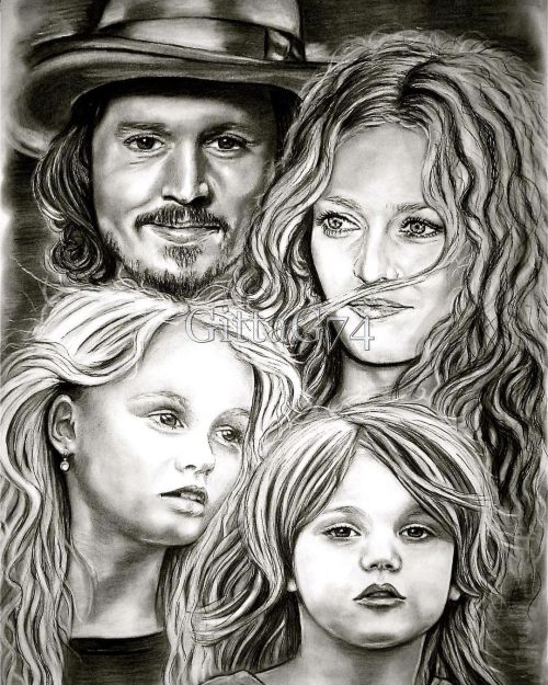 This charcoal family portrait I have drawn 12 years ago for Vanessa as birthday gift. ❤️ That time t