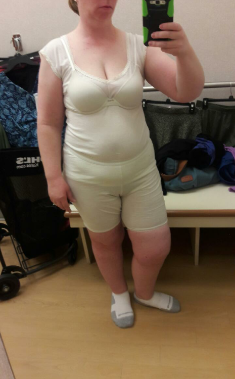 My sexy Mormon MILF wife trying on a few clothes. She told me she got wet thinking about wearing the