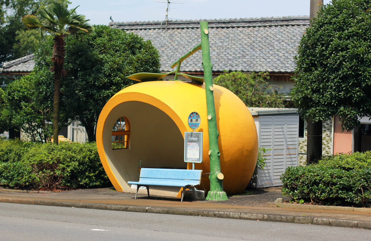 crazy-kitch:  fruits bus stop - Nagasaki