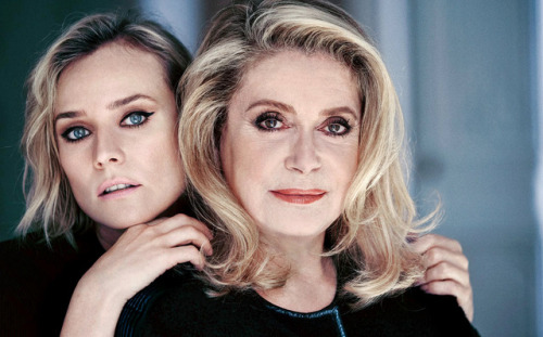 Catherine Deneuve and Diane Kruger photographed by Lucian Bor for Madame Figaro (2017)