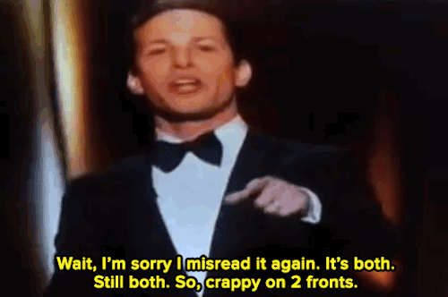 baronessvondengler: popculturebrain:  micdotcom:  Watch: Andy Samberg perfectly skewered Hollywood’s big problems with diversity   Nailed it.  They’re not asking him back. Lol. 