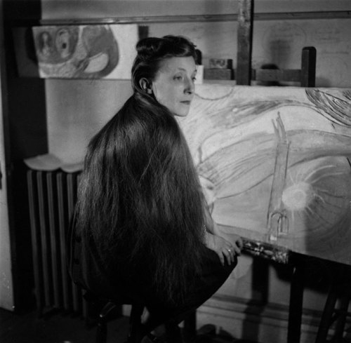 tremendousandsonorouswords:Louise Bourgeois in the studio of her apartment at 142 East 18th Street i