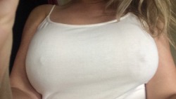 marriedslutt:  Oops forget to wear a bra today  I&rsquo;m glad you did. Thanks for the submission