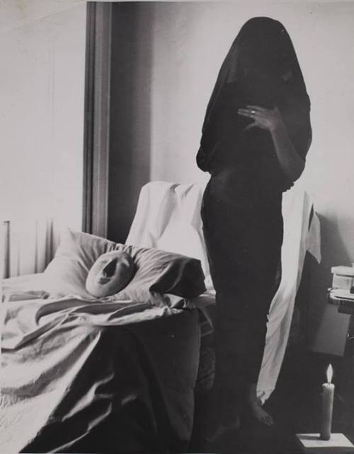 foxesinbreeches:  Leonora Carrington in Ode to Necrophilia by Kati Horna, 1962 Also [+] 