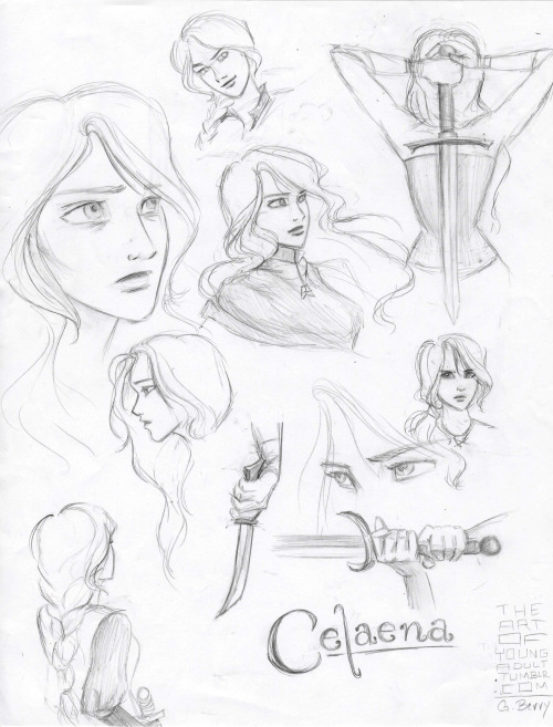 theartofyoungadult: Can you tell from my sketches what I’m reading? Hint: it starts with an HEIR and