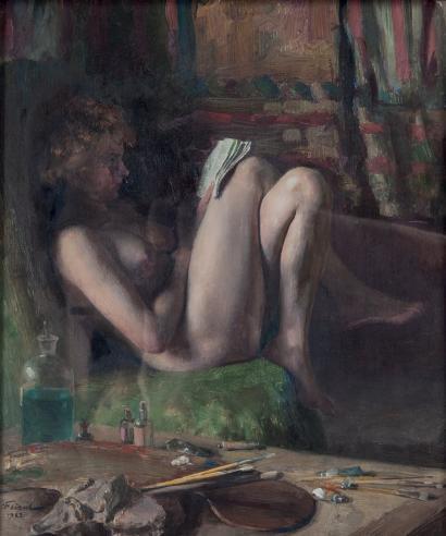 arsarteetlabore:  Emile Friant. - Un coin d’atelier 1922