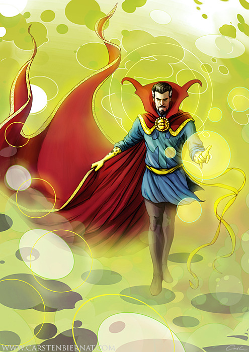 thehappysorceress:  Dr. Strange - Walking Through Dimensions by Carsten Biernat 
