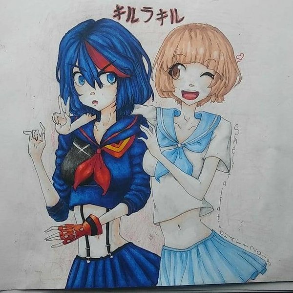 Kill La Kill Mako Mankanshoku and Ryuko Matoi by SkeletaliationArt