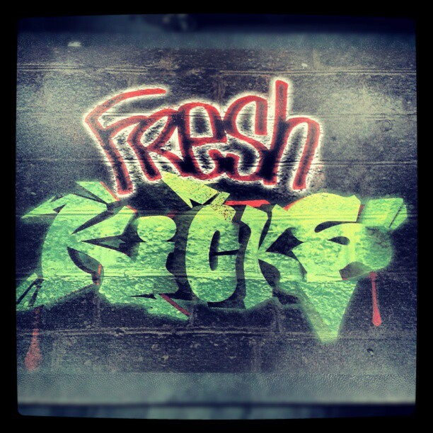 meetlongalong:  Diggin the #foot #locker bench ;) #graffiti #fresh #kicks #swag #instagood