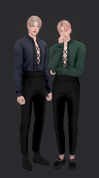 sudal-sims:[sudal] x shirt &amp; pant remake▶ All lod▶ Specular Map▶ 15 Swatch♥ Thanks fo