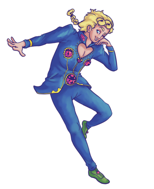 Transparent fully shaded and colored characters, Taako Takko and Giorno Giovanna. First one was prac