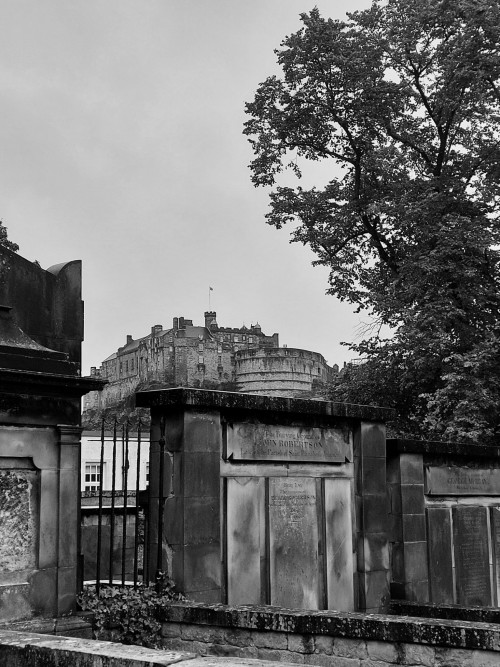 Edinburgh's Castle From Greyfrias Cemetery.