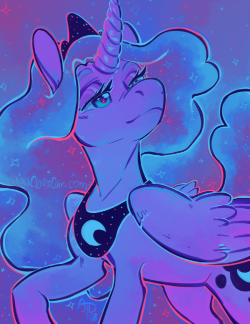 clovercoin:   “If only they knew, how beautiful their dreams are. I will protect them. I will cherish them. Continue to dream my little ponies.” Luna is my favorite princess. °˖✧◝(⁰▿⁰)◜✧˖° 