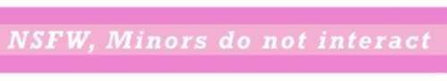 Dark pink background with a light pink strip. White text reads "NSFW, minors do not interact"