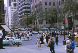 colortransparency:  5th Avenue and 50th Street - New York, New York Taken from the steps of St. Patrick’s Cathedral Fall 1965 