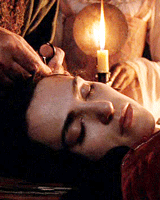 itsallyouhavegotinsideyourhead:Morgana in every episode:3x05  The Crystal Cave Morgana: “Uther is my