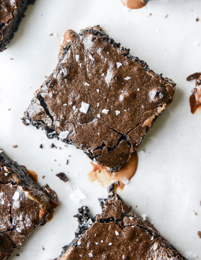 sweetoothgirl:  Olive Oil and Sea Salt Truffle Brownies  