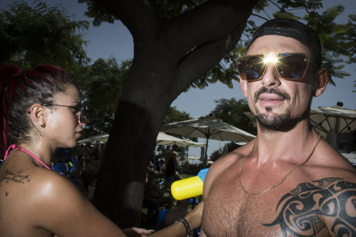 Of muscles and men. Tel Aviv Pride Week water park party, June 2, 2016. Photo by Hadas Parush/Flash9