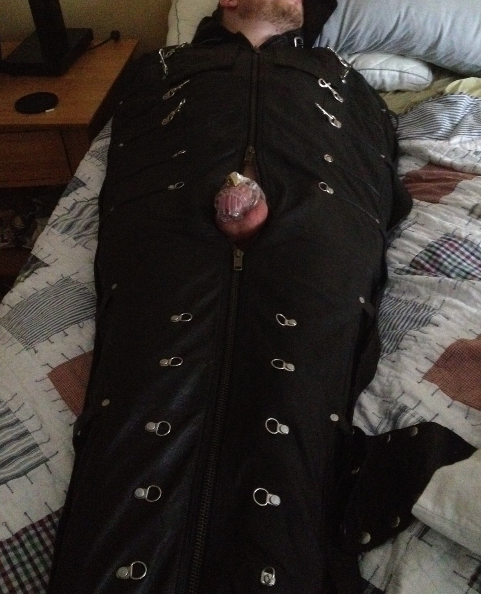 jdslockedboy:  Just another afternoon. Waiting for Sir to come in and unlock and