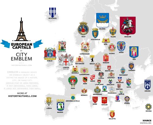 mapsontheweb:European Capitals by City Emblem.