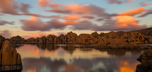 Watson LakeThis is a sunset in part of the Colorado Plateau known as the Granite Dells. Watson Lake 