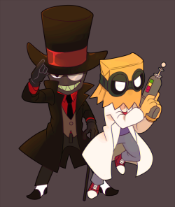 theinsanefruitloop-chan: Chibi Black Hat and Flug &lt;3