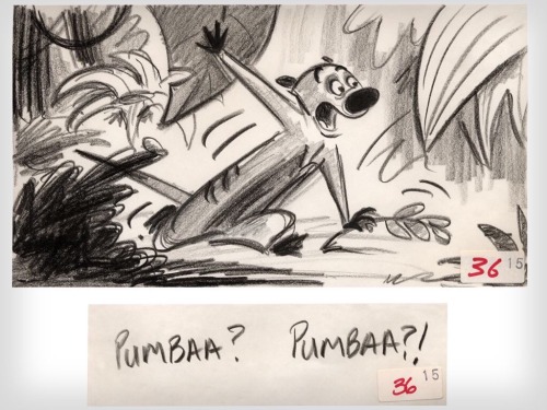 barryjohnson77: A worried Timon looks for Pumbaa. A Lion King story sketch of mine