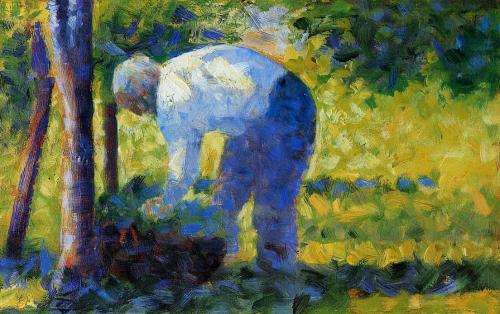 The Gardener, 1884, Georges SeuratMedium: oil,wood