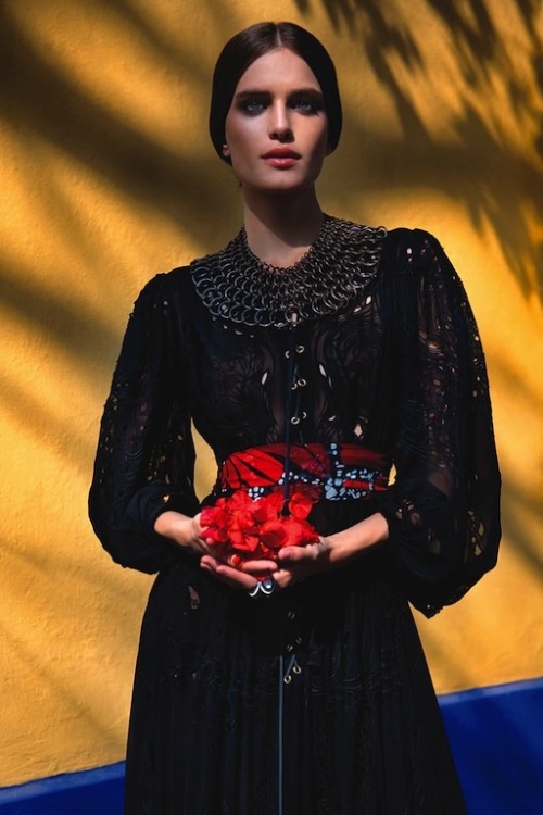 The offeringPhoto of Renata Sozzi as Frida Kahlo by Michael Filonow for Vogue Mexico