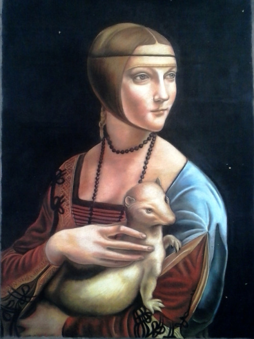 “Lady with an Ermine” after da Vinci, by me. 