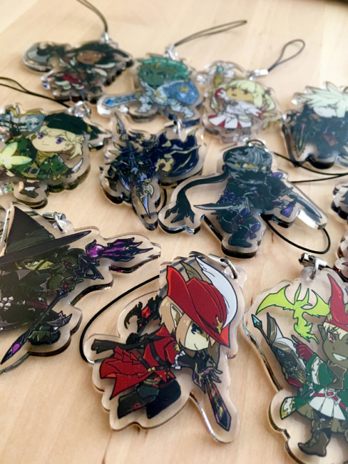 FFXIV Charms now in stock for regular orders!goo.gl/xpWGkGThese are 2inch clear double sided acrylic