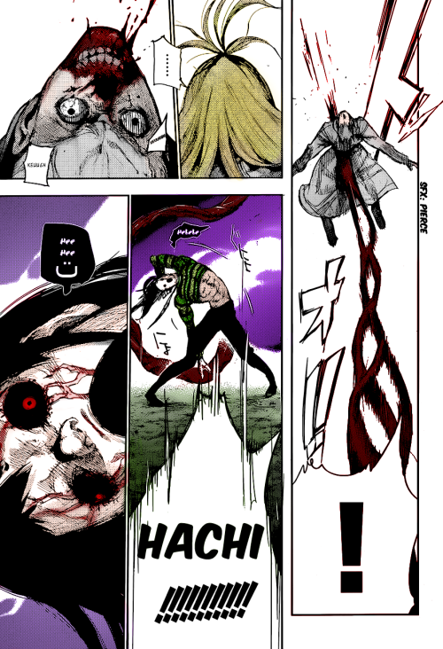 Tokyo Ghoul:Re Chapter 63 Coloured pages. a bit unmotivated and busy to do the entire chapter but anyways hope you like it.Scanlations by Crossbreed