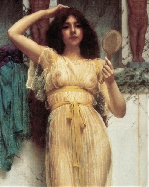 die-rosastrasse:John William Godward (British, 1861-1922)sweet idleness moodboard 