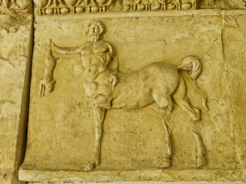 ancientart:Roman friezes depicting centaurs, recovered from the Roman theater at Orange, France. Dat