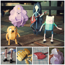 These 3-D Adventure Time paper crafts are