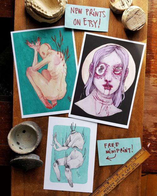 SHOP UPDATE! + Free miniprint on each order until supplies last~ link in bio⁠ ⁠ ⁠ #creepyart #strang