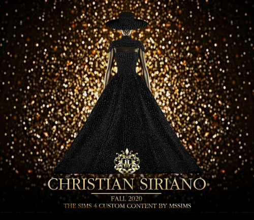 CHRISTIAN SIRIANO FALL 2020 GOWN LOOK 2 FOR THE SIMS 4ACCESS TO EXCLUSIVE CC ON MSSIMS4 PATREONDOWNL