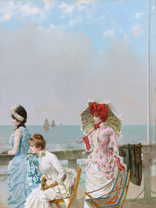 Vittorio Matteo Corcos: Mezzogorno al Mare (1884)