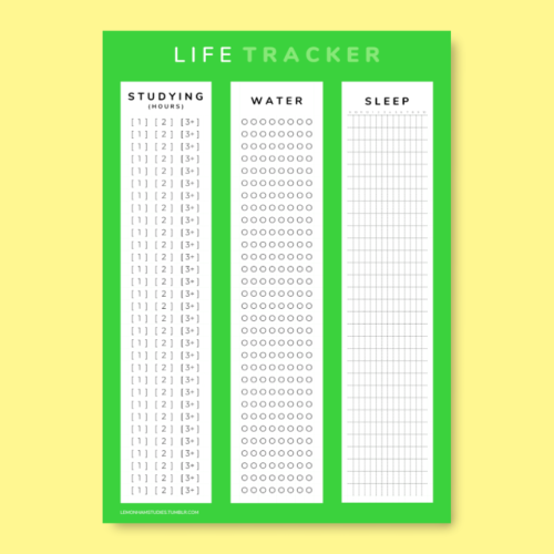 been trying my hand at making printables today so here’s my first one: student life tracker (downloa