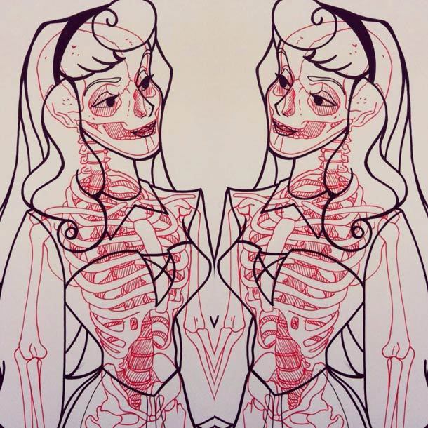 artmonia:  Cartoons Turned Into Anatomy Lesson by French Illustrator Chris Panda 