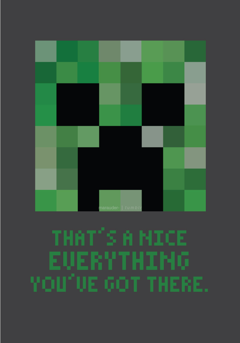 tairupanda:  gameranx:  Minecraft Valentine’s Day Card created by Marissa  for