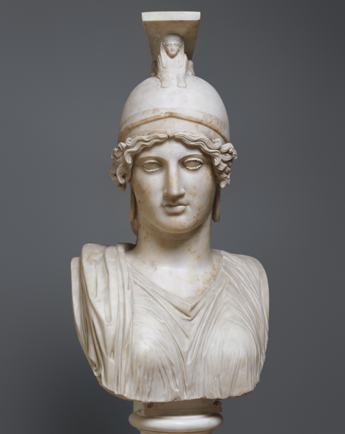 greekromangods: Bust of Athena Roman, 1st–2nd century AD, after Greek original circa 440 BC Ti